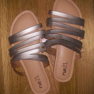 Metallic Strappy Sandals